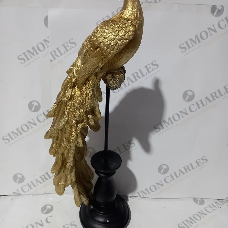 BOXED ALISON CORK GOLD PEACOCK DECOR