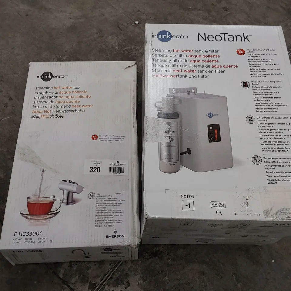 BOXED INSINKERATOR STEAMING HOT WATER TAP F-HC3300C & BOILER (2 BOXES)