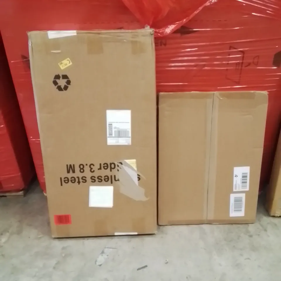 PALLET OF ASSORTED HOUSEHOLD GOODS AND PRODUCTS TO INCLUDE;STAINLESS STEEL LADDER,PICTURE FRAME 