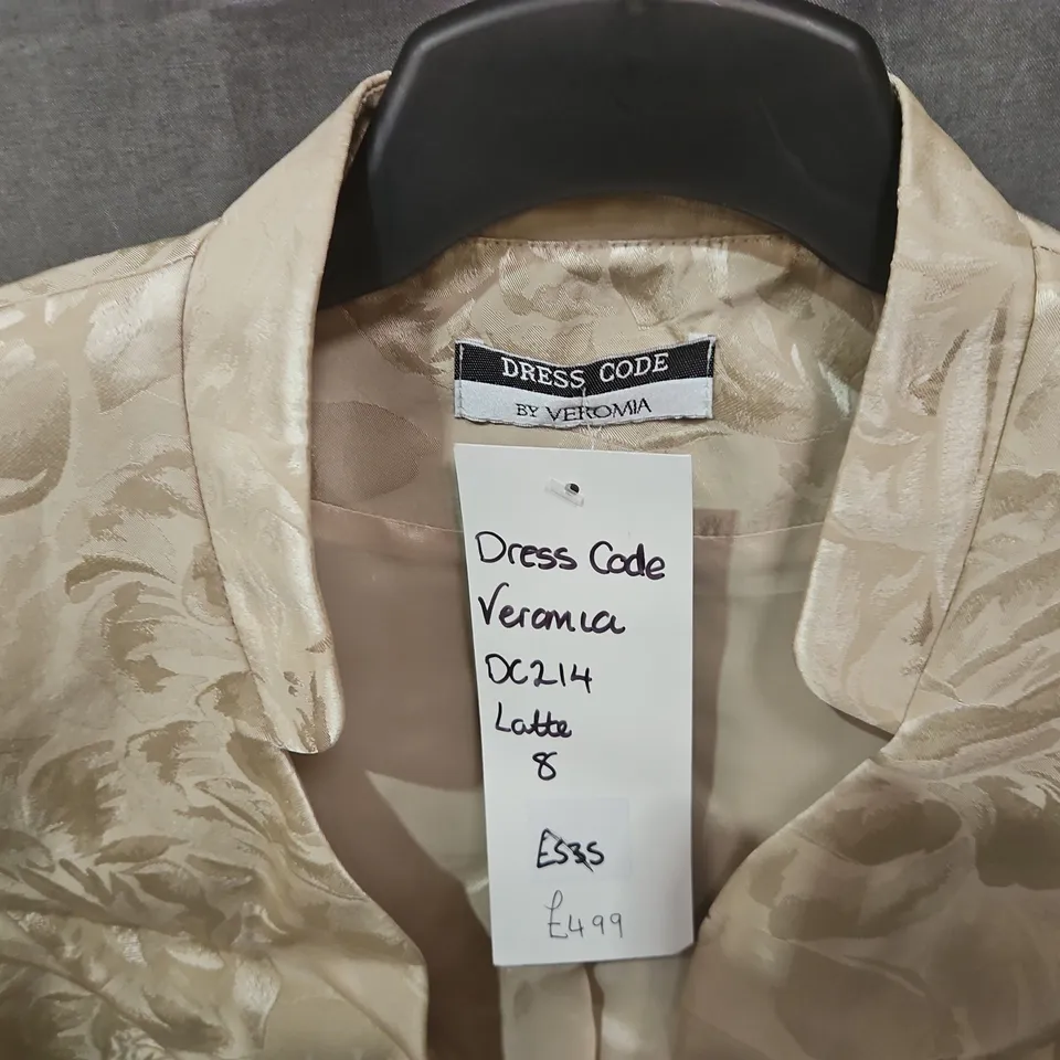 Dress Code by Veromia Cropped Jacket – Latte, Size 8 (DC214)