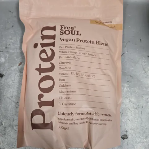 SEALED FREE SOUL VEGAN PROTEIN BLEND - SALTED CARAMEL - 600G
