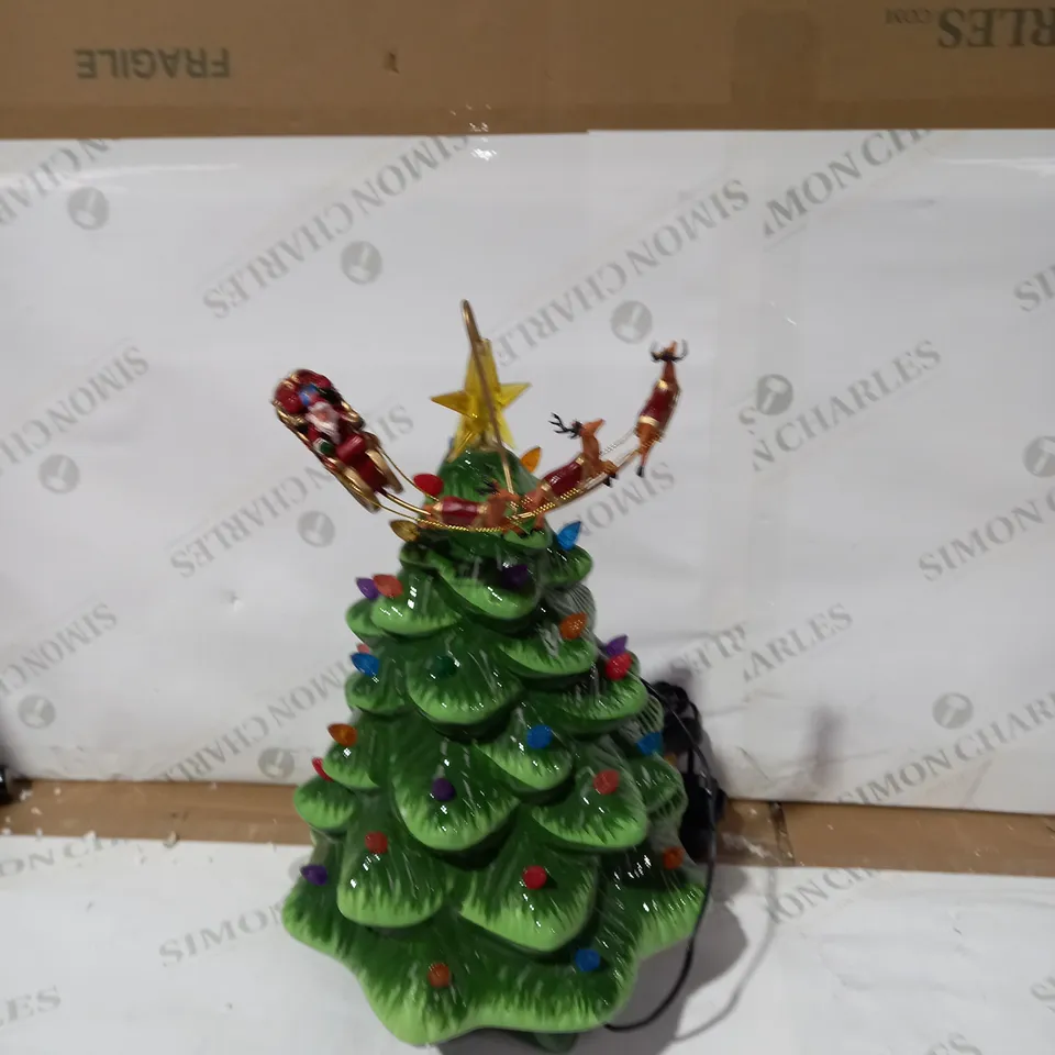 SANTA SLEIGH PRE-LIT CIRCLING CHARACTER NOSTALGIC TREE