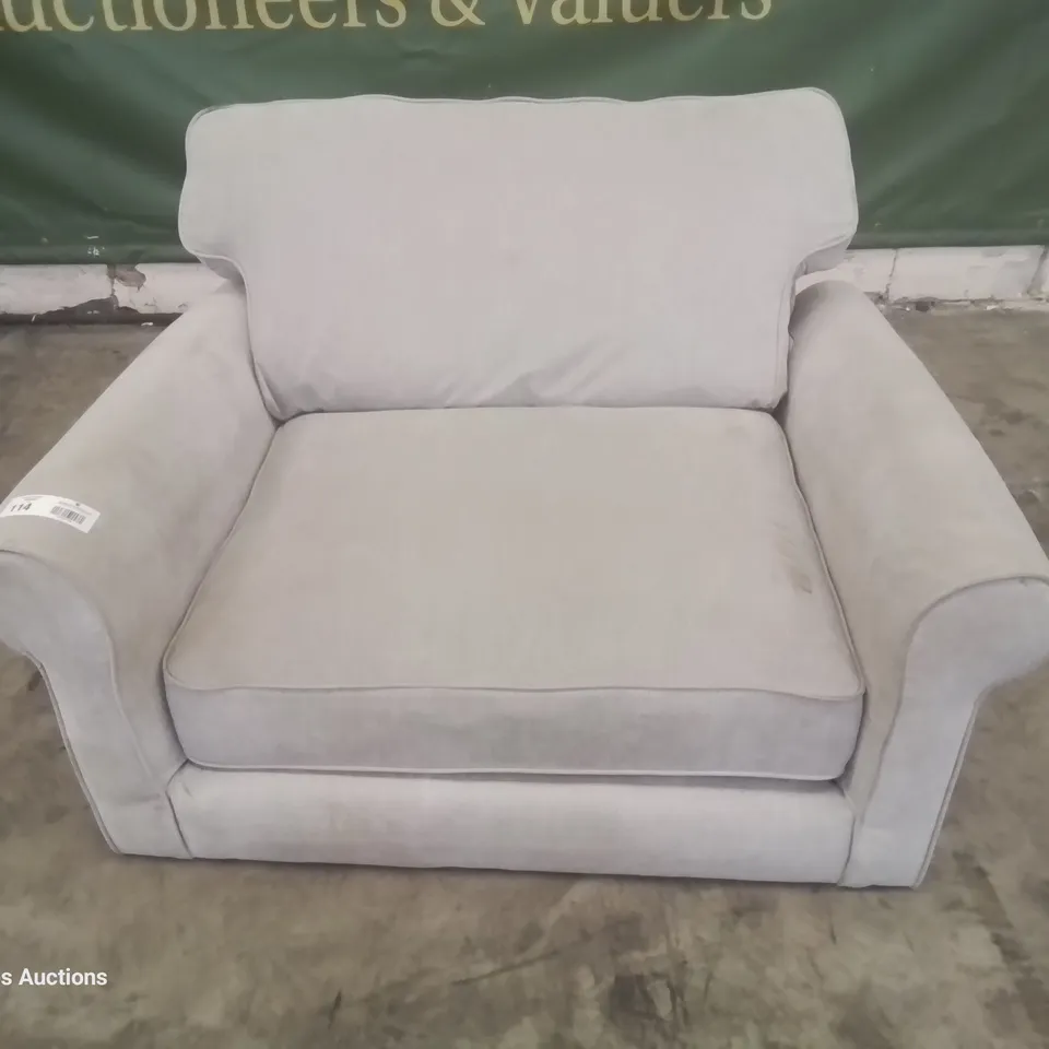 DESIGNER SNUGGLER CHAIR LIGHT GREY FABRIC