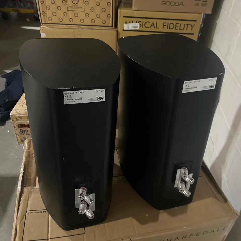 BOXED PAIR OF WHARFDALE EVO 4.2 LOUDSPEAKERS 