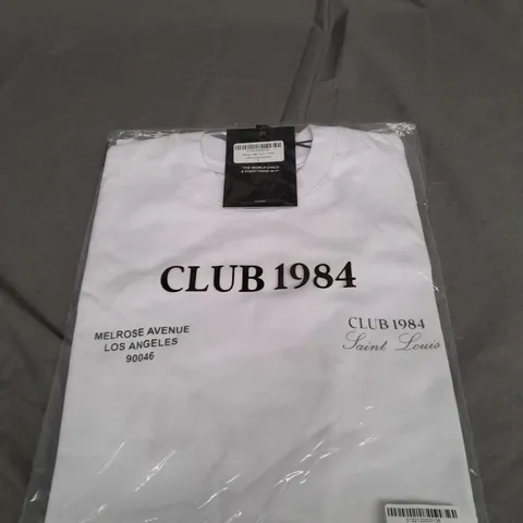 BAGGED CLUN 1984 SLOGAN T-SHIRT SIZE S