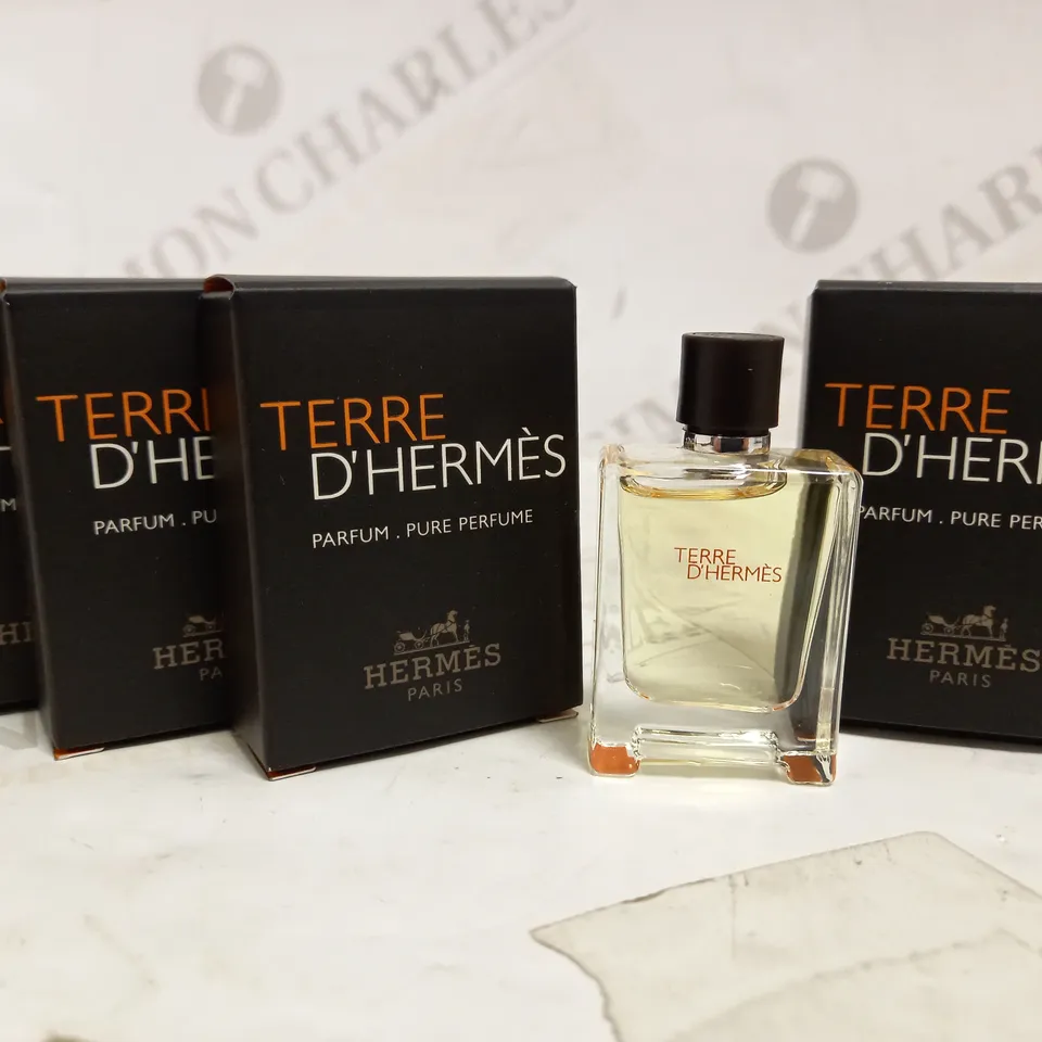 LOT OF 4 HERMES TERRE D'HERMES PARFUM (4 X 5ML)