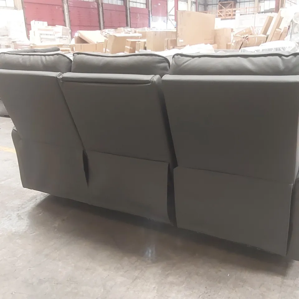 QUALITY DESIGNER 3 SEATER FAUX LEATHER MANUAL RECLINER SOFA