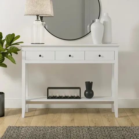 BOXED LYNTON CONSOLE TABLE WHITE (1 BOX)