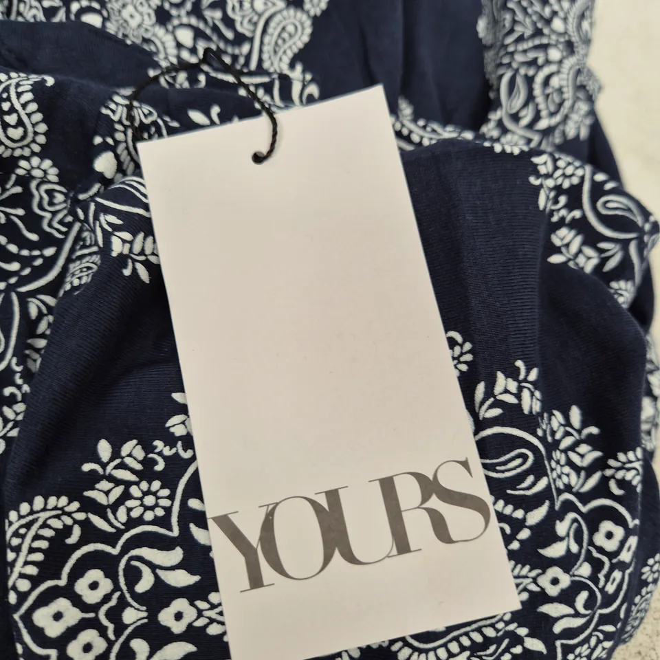 YOURS CLOTHING NAVY PAISLEY PRINT DRESS UK 22-24
