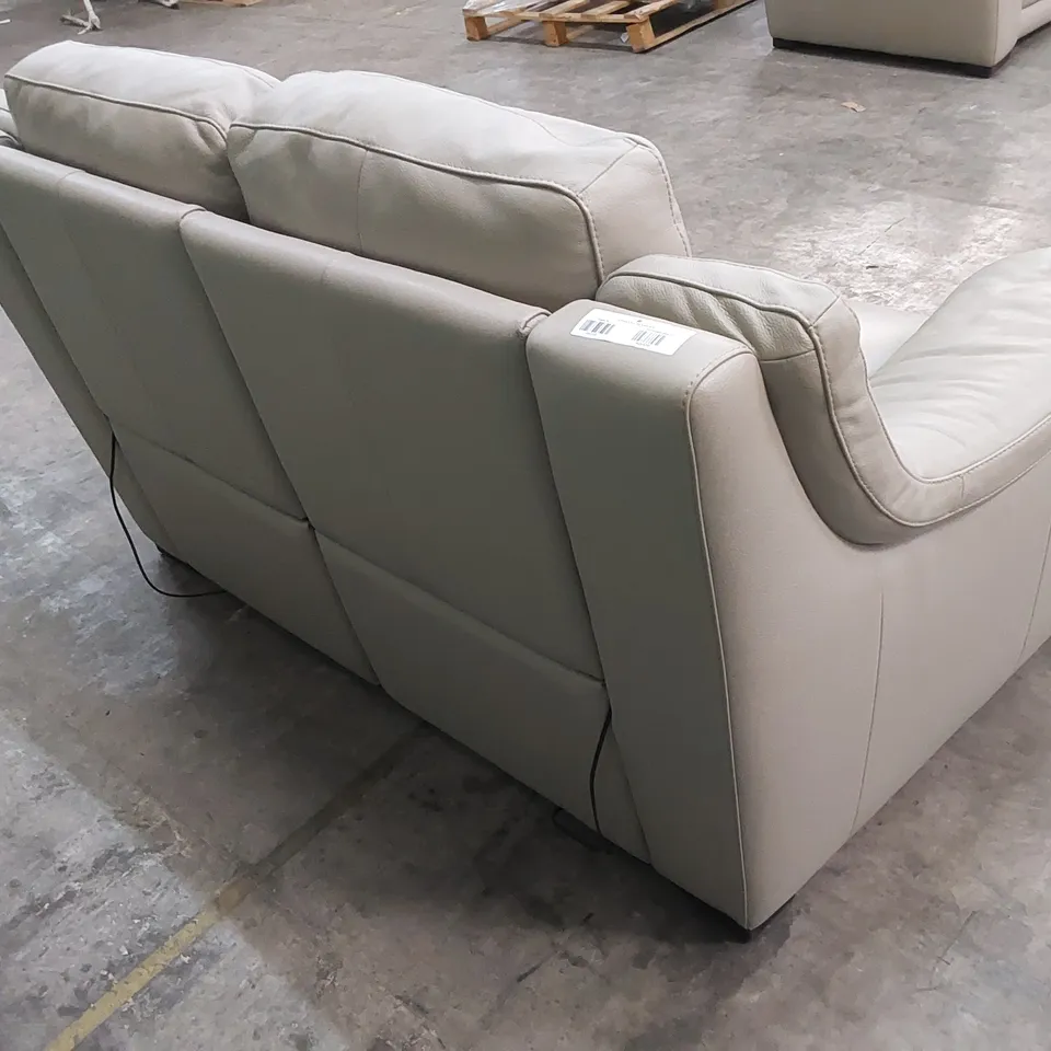 QUALITY DESIGNER ITALIAN MADE DEGANO SMALL 2-SEATER ELECTRIC RECLINING LEATHER SOFA