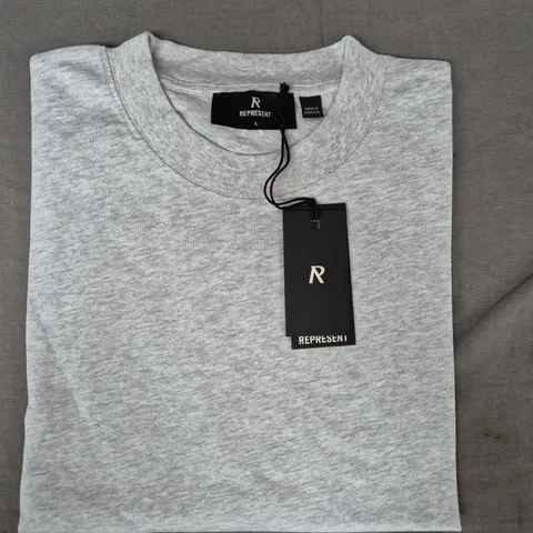 REPRESENT INITIAL OVERSIZED BOXY T-SHIRT IN GREY SIZE LARGE