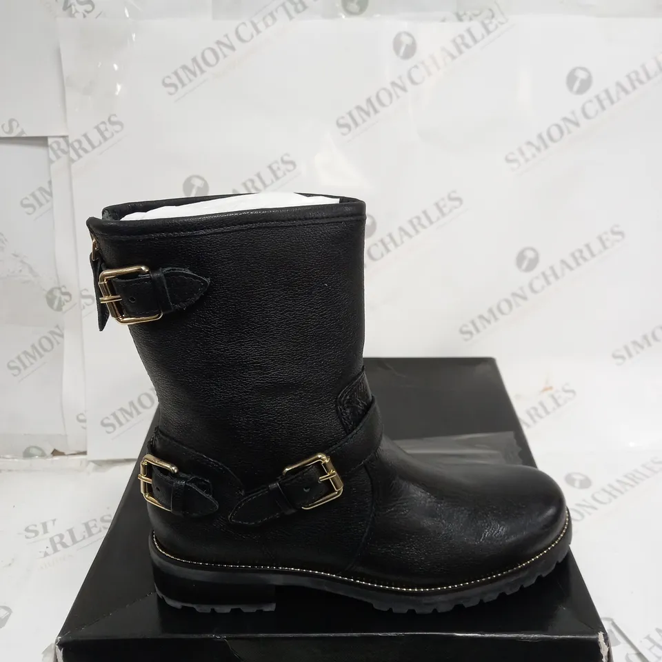 DUNE PANTHERS LEATHER BOOTS IN BLACK SIZE 4