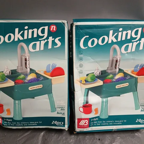 LOT OF 2 COOKING N ARTS 24-PIECE ROLE PLAY SETS