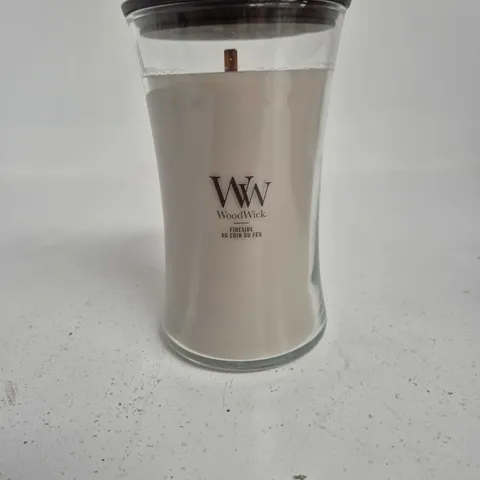 WOODWICK FIRESIDE CANDLE – 610 G, GLASS JAR, WOOD WICK