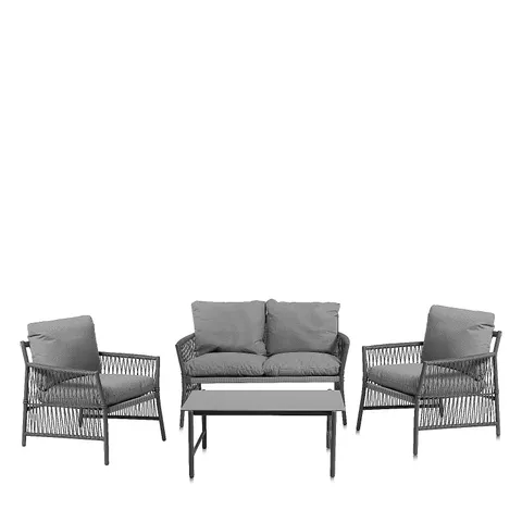 MY GARDEN STORIES 2 CHAIRS, SOFA & TABLE ROPE CONVERSATION SET - COLLECTION ONLY