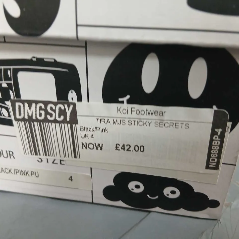 BRAND NEW KOI FOOTWEAR BLACK & PINK PLATFORM MARY JANE SHOES – UK 4