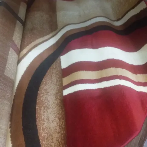 TAMIA POWER LOOM RED/BROWN/IVORY RUG ROUND 160CM