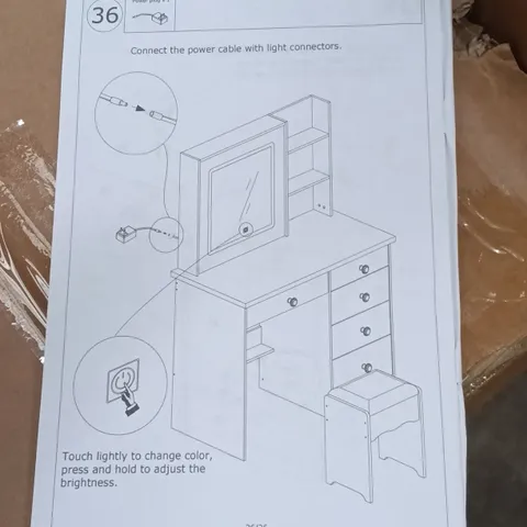 BOXED VANITY MAKE UP DESK - WHITE (2 BOXES)