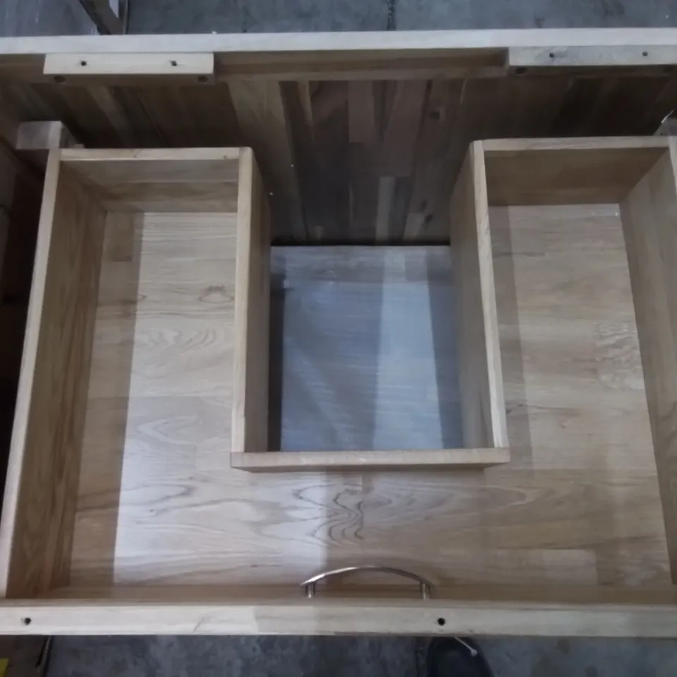 SYCAMORE SOLID OAK 750MM FREE-STANDING VANITY UNIT WITH TOP AND BASIN (3 PIECES)