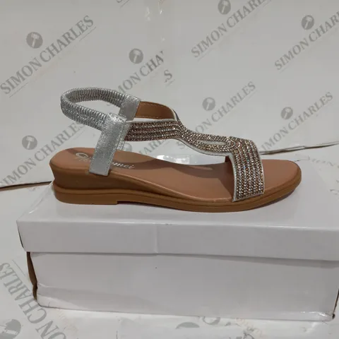 BOXED SHOES COMFY ELASTIC SHOES SLINGBACK LADIES WEDGES SUMMER SANDALS UK
