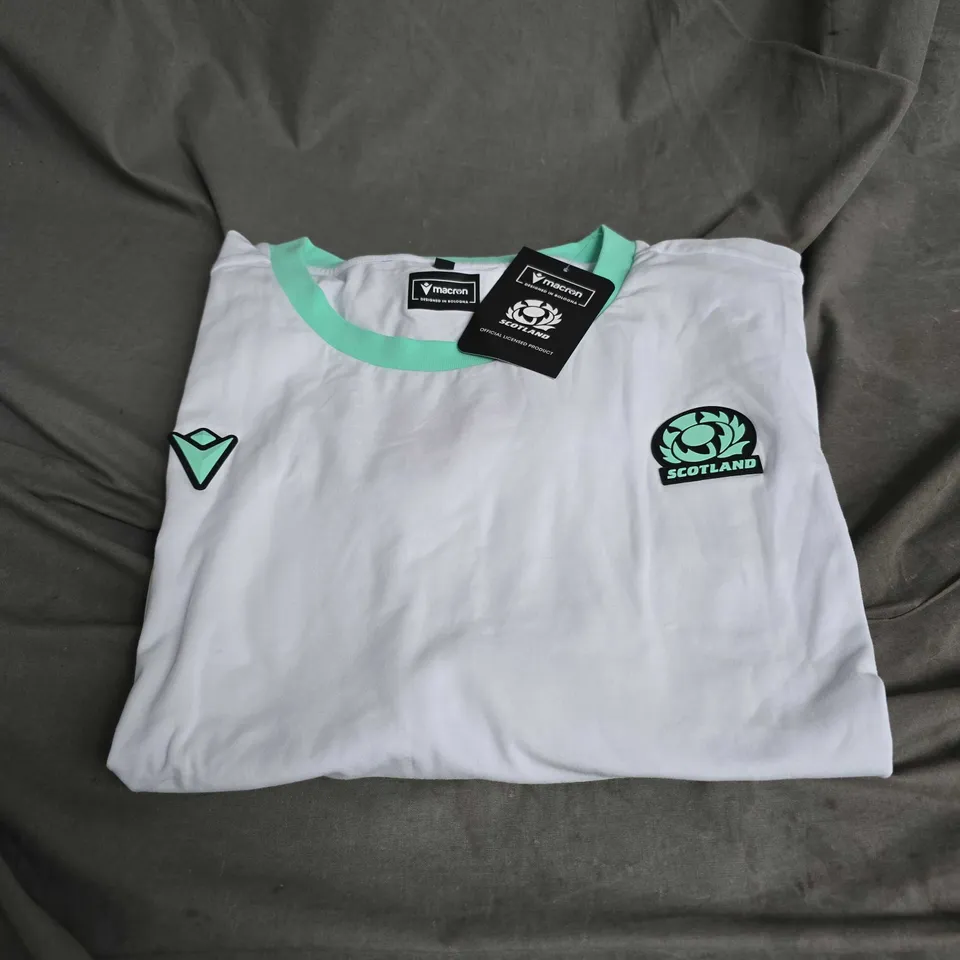 MACRON SCOTLAND RU M24/25 TEE IN WHITE SIZE 5XL