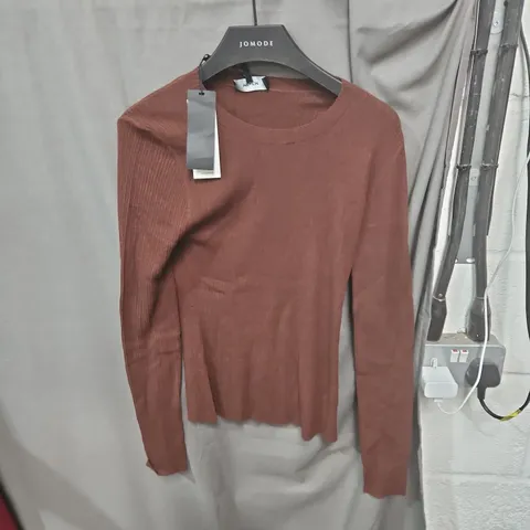 ME+EM WOMEN'S RIBBED KNIT SWEATER – RUST, UK 10 (EU 38)