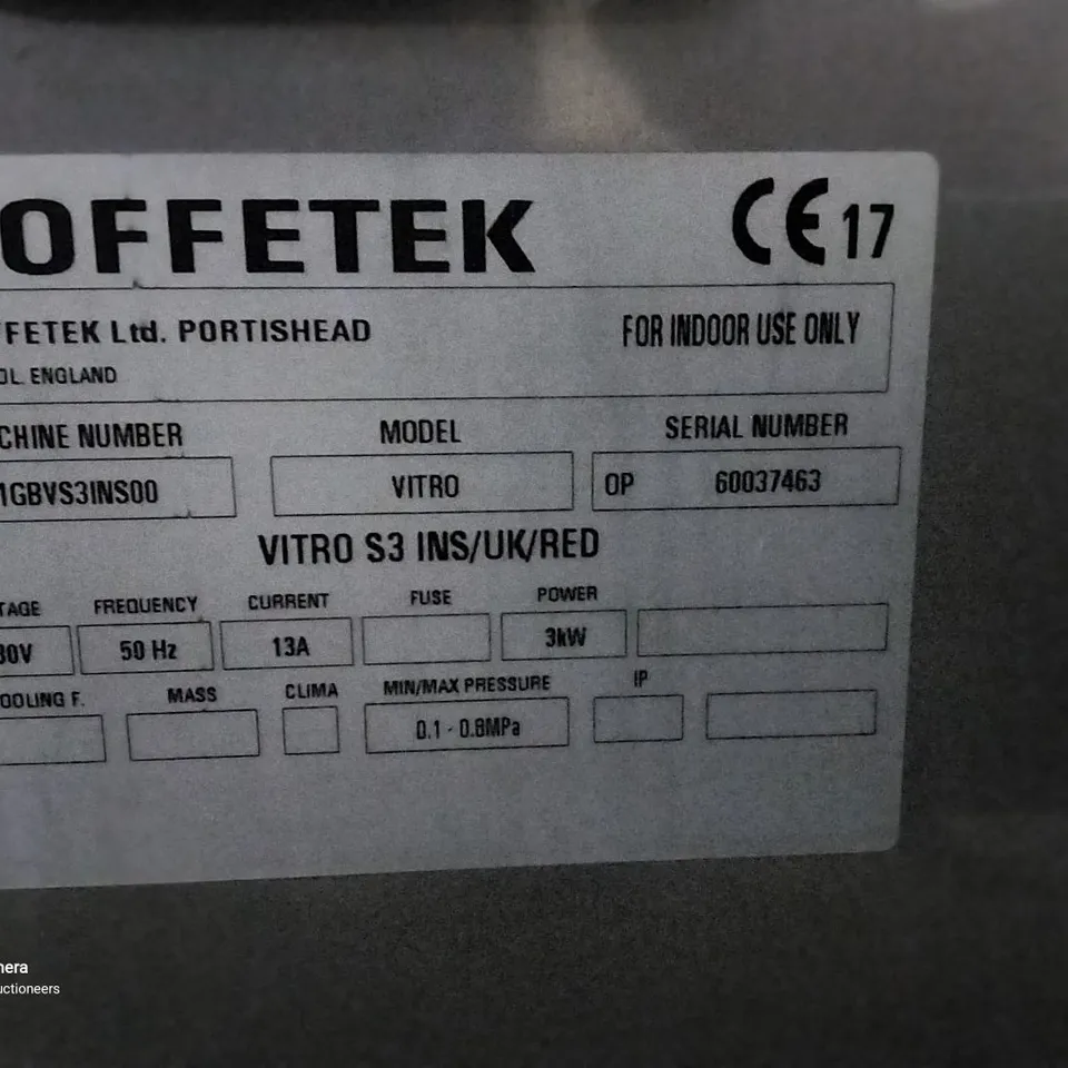 COFFETEK VITRO S3 INS COFFEE MACHINE