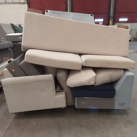 PALLET OF ASSORTED INCOMPLETE SOFA BED PARTS, PIECES AND CUSHIONS