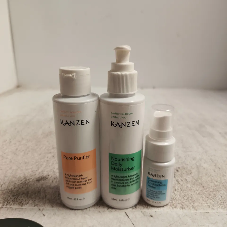 KANZEN SKINCARE TRIO: PORE PURIFIER, NOURISHING DAILY MOISTURISER & CLEANSING WATER