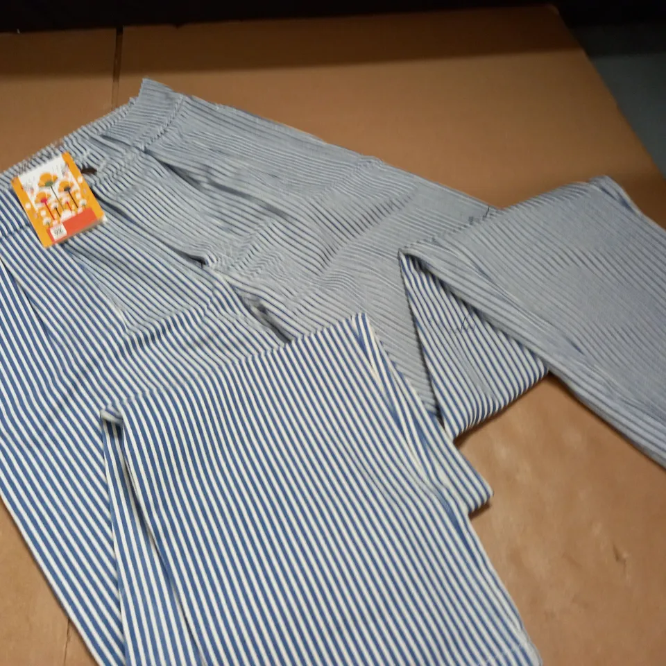 LUCY & YAK BLUE/WHITE STRIPED TROUSERS - W28 L30