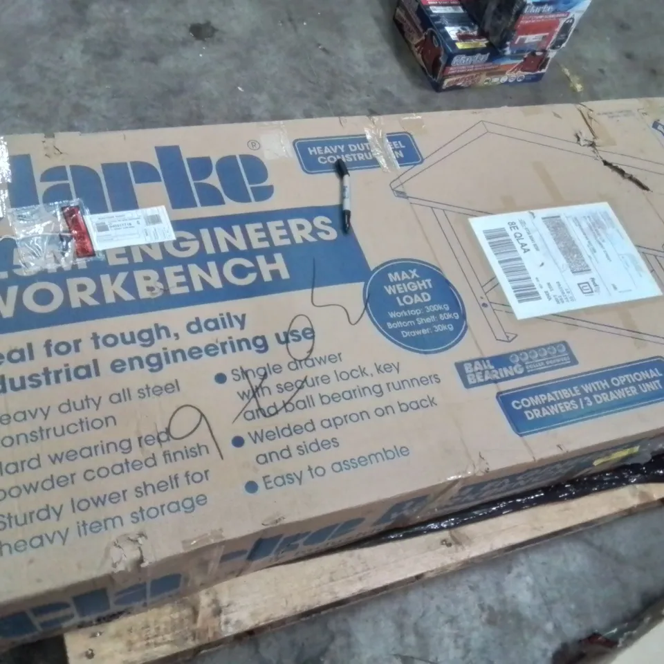 BOXED CLARKE CWB1500D 1.5M ENGINEERS' STEEL WORKBENCH