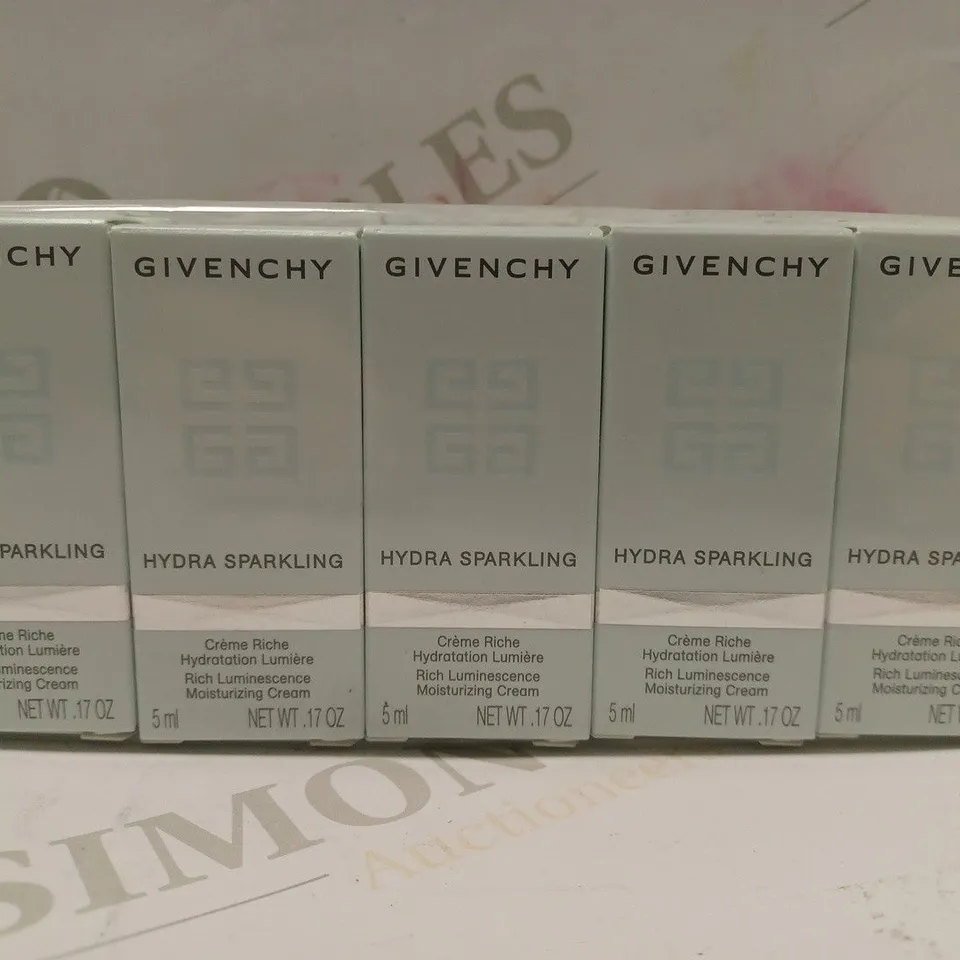 BOX OF APPROX 10 X 5ML GIVENCHY HYDRA SPARKLING RICH LUMINESSENCE MOISTURIZING CREAM 