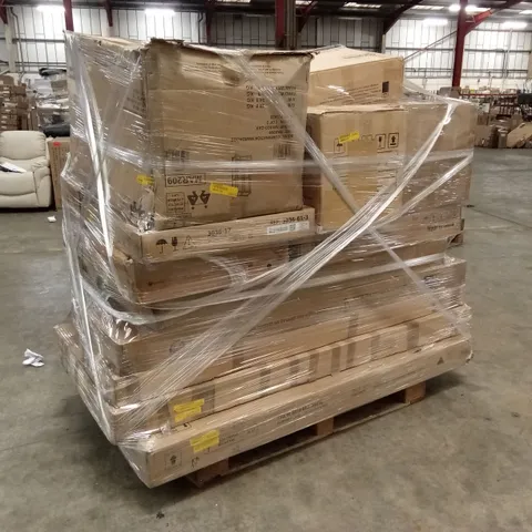 PALLET OF ASSORTED INCOMPLETE FURNITURE PARTS AND PIECES 