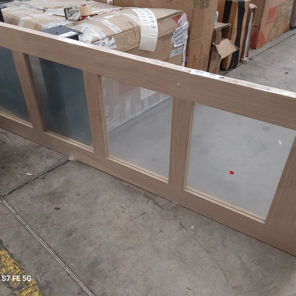 DESIGNER LIGHT OAK 4 CLEAR GLAZED PANEL INTERNAL DOOR 78 × 27