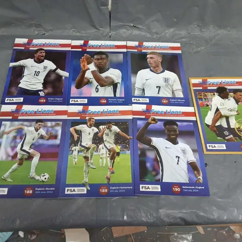 SEVEN ASSORTED 'FREE LIONS' ENGLAND FOOTBALL FANZINE'S FROM 2024