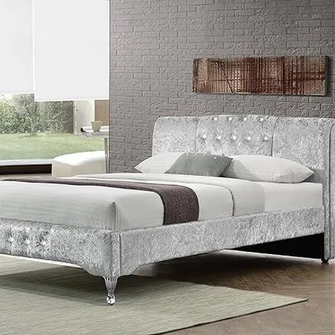 BOXED CHERRY TREE FURNITURE SF828 SILVER DOUBLE BEDFRAME(2 BOXES)