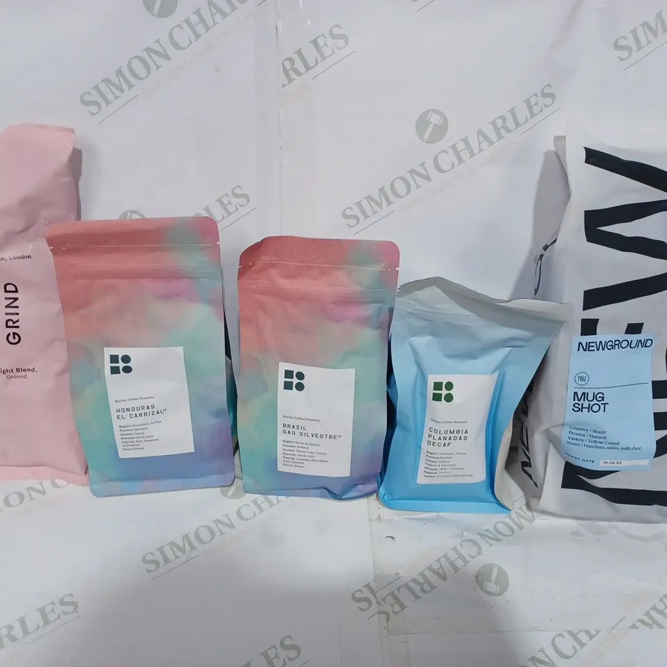 BOX TO CONTAIN 5 X ASSORTED PACKS OF COFFEE, BRANDS & BLENDS VARY