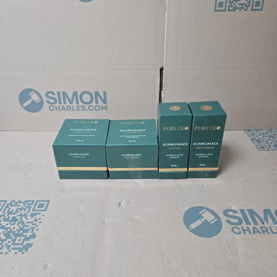 4 X KUMKUMADI ITEMS TO INCLUDE FACE SERUM 50ML, NIGHT GEL BOXED