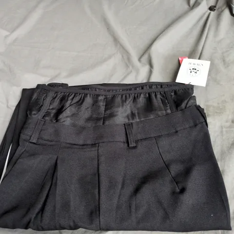 CIDER WOMEN'S BLACK TROUSERS WITH SATIN WAISTBAND – SIZE L