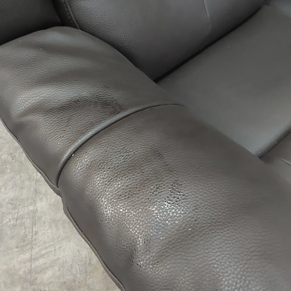 DESIGNER 2 SEATER FAUX LEATHER MANUAL RECLINER SOFA - CHOCOLATE