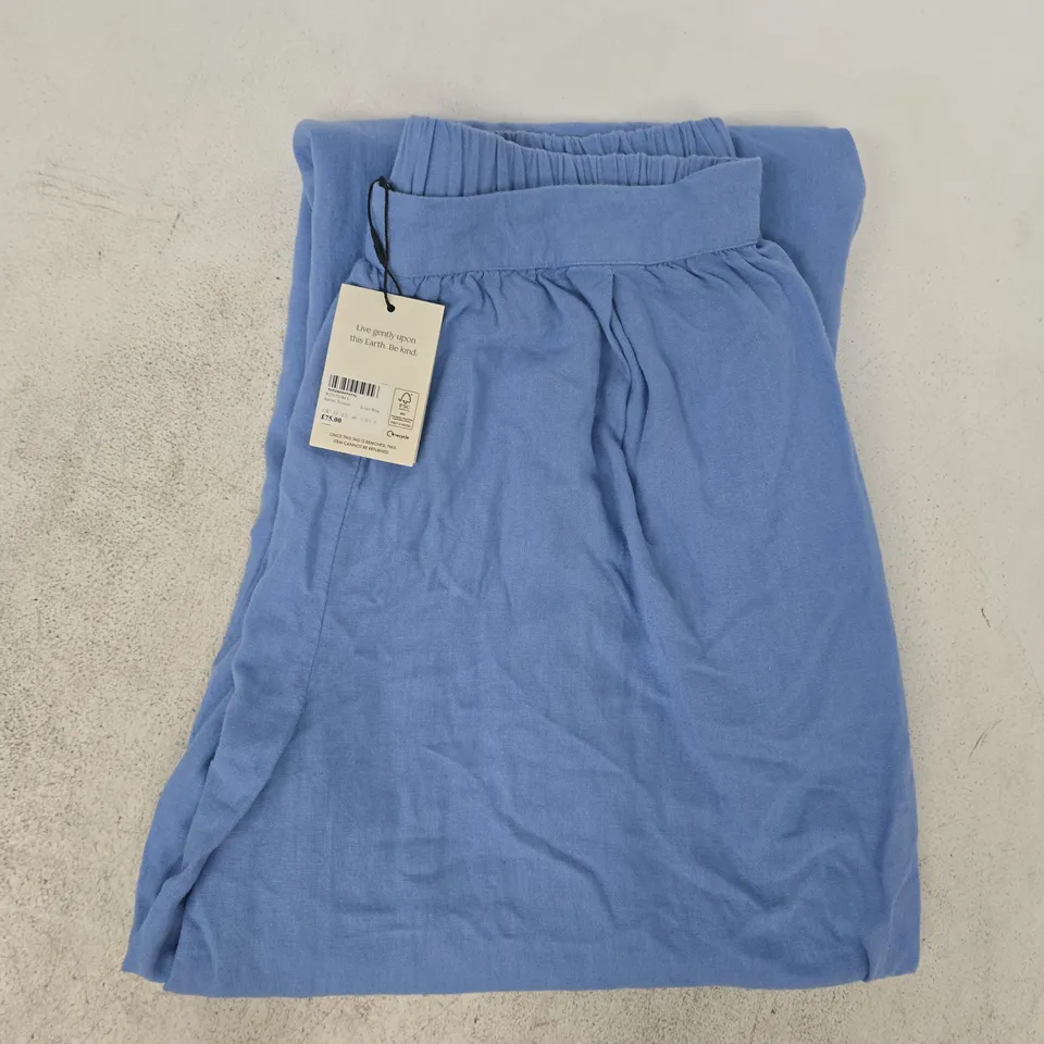 NOBODY'S CHILD JERROW TROUSERS IN LINEN BLUE SIZE UK 12