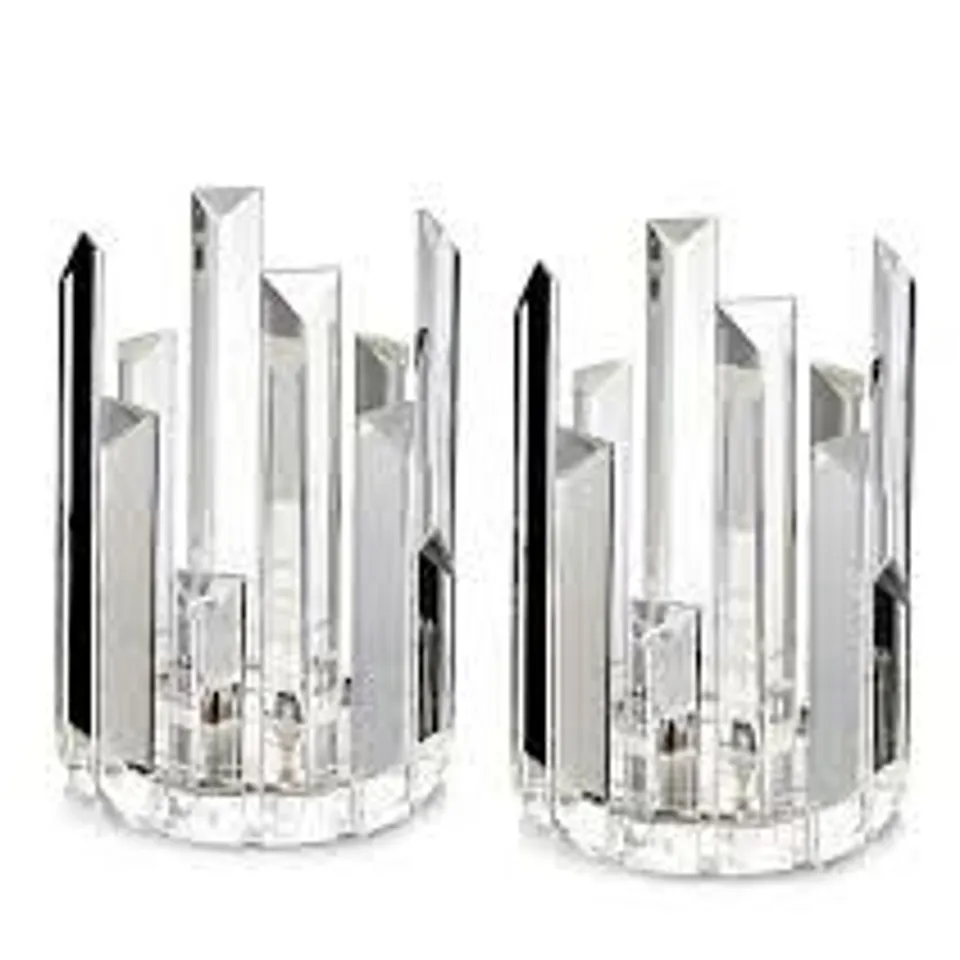 LUXENOA ICE SHARD CANDLE HOLDER DUO