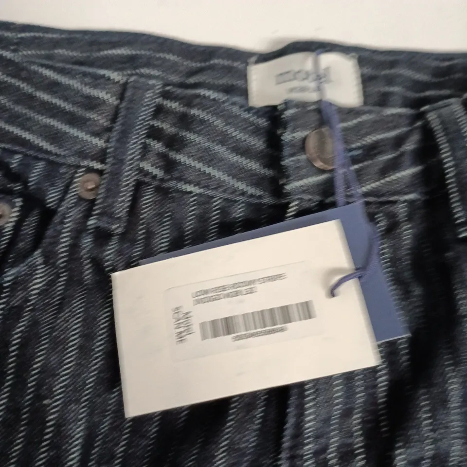 MOTEL WOMEN'S PINSTRIPE DENIM JEANS – DARK INDIGO, UK 8 (W28/L32)