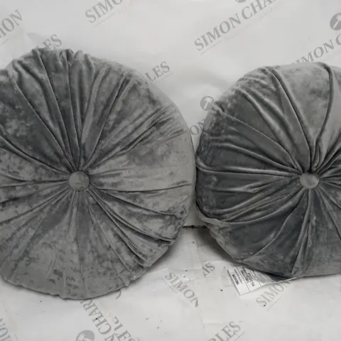 2 X ROUND VELVET CUSHION THROW PILLOW