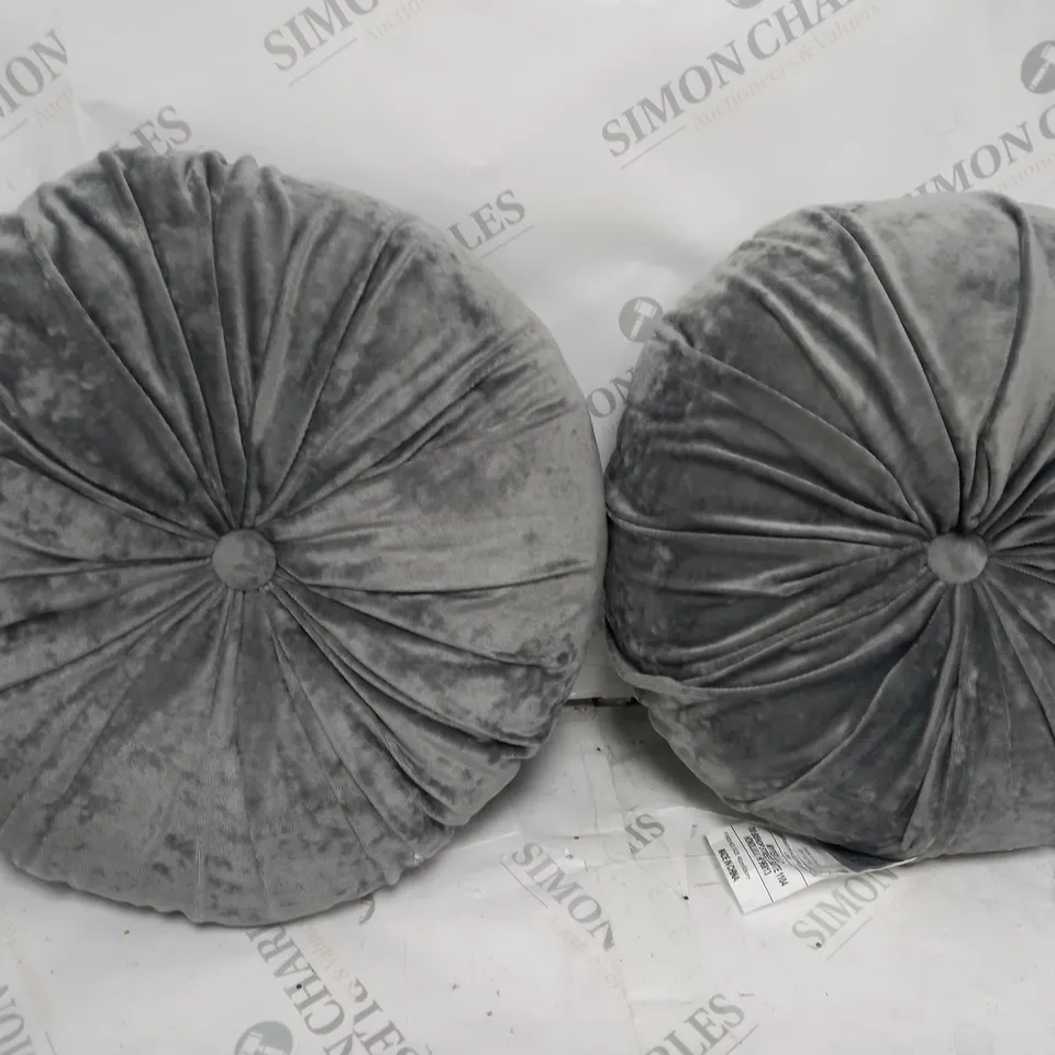 2 X ROUND VELVET CUSHION THROW PILLOW