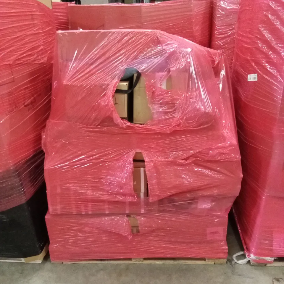 PALLET OF ASSORTED HOUSEHOLD GOODS & PRODUCTS TO INCLUDE; SADDLE CHAIR, AIR COOLER, BOXED FURNITURE ETC 