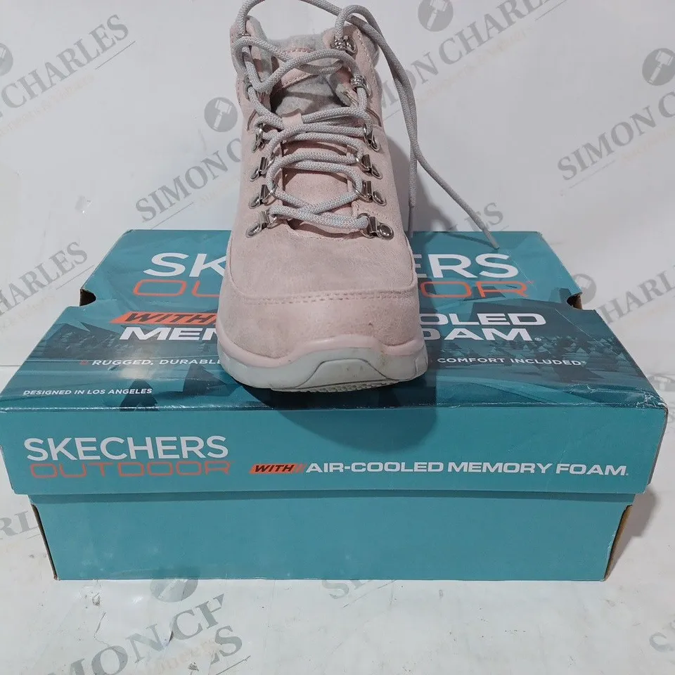 UNBOXED SKECHERS WARM BLUSH BOOTS, BLUSH - SIZE 6