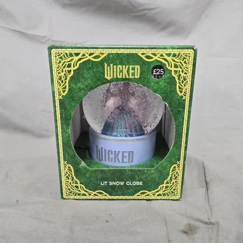 BOXED WICKED LIT SNOW GLOBE