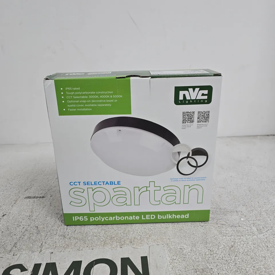 NVC SPARTAN LED IP65 BULKHEAD LIGHT – BLACK BASE (830-40-50)