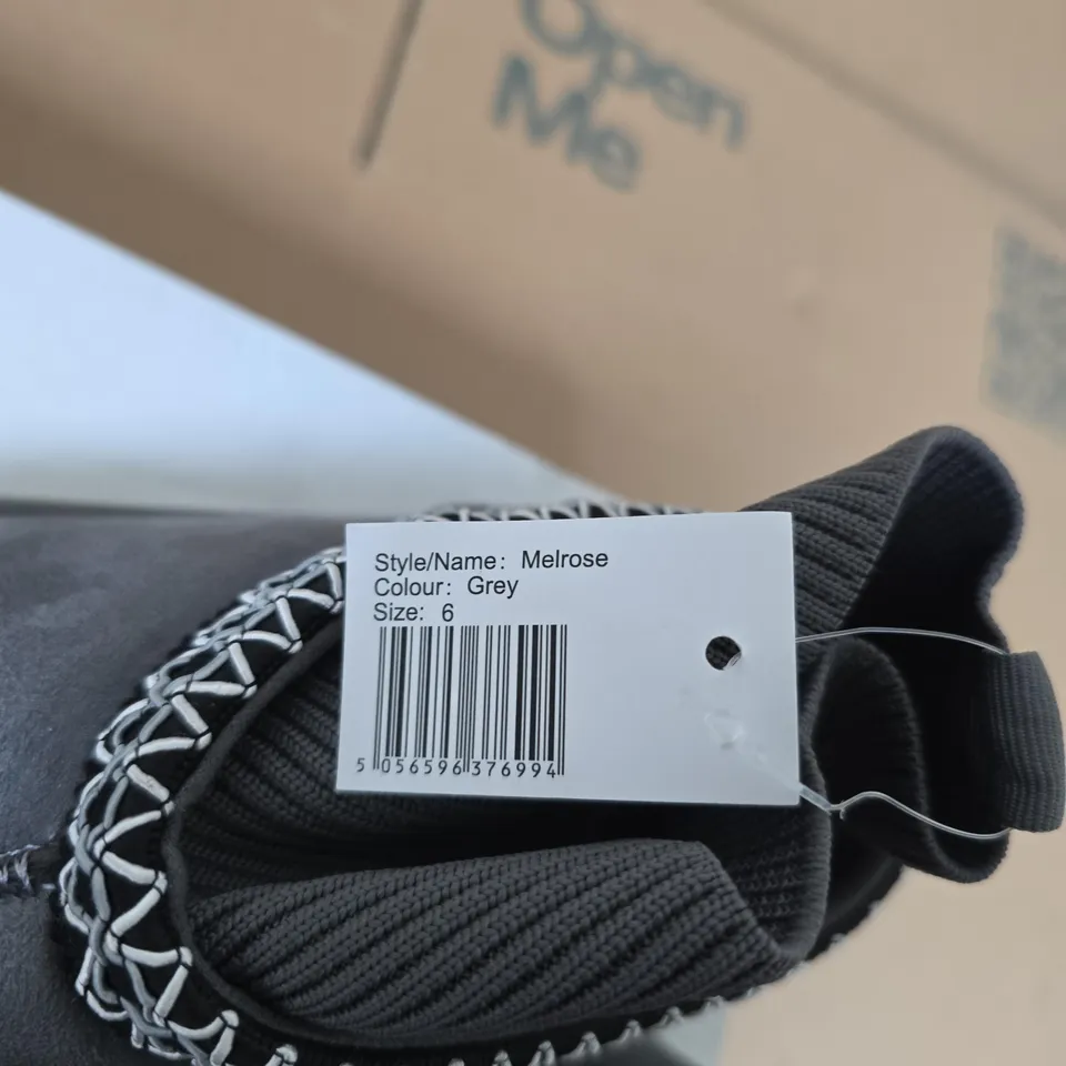 MELROSE GREY SLIP-ON SHOES – UK 6